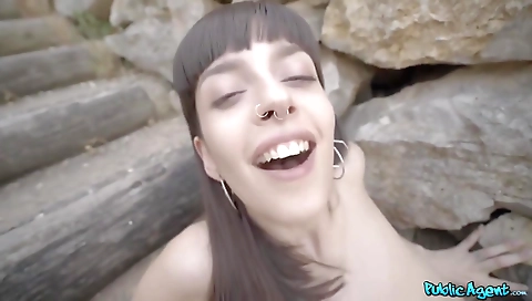 Sexy chick fucked in a-hatage