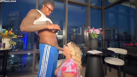 Sexy blonde slut gets fucked by her boyfriend