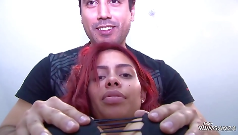 Spanish blonde milf shows her legs and feet